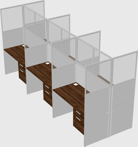 Shared rectangular cubicle