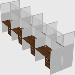 Shared rectangular cubicle