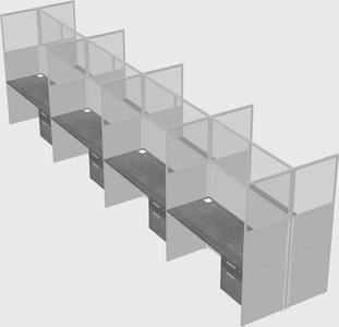Shared rectangular cubicle