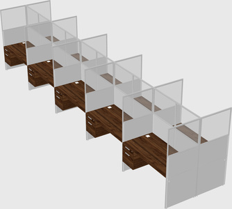 Shared rectangular cubicle