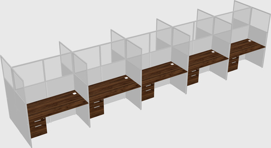 Shared rectangular cubicle