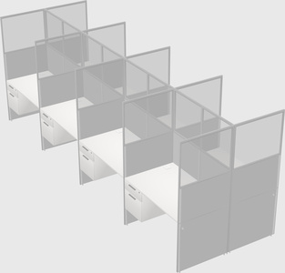 Shared rectangular cubicle