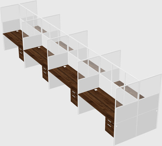 Shared rectangular cubicle