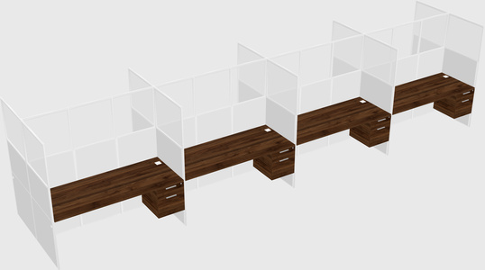 Shared rectangular cubicle