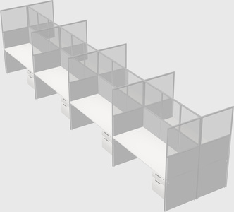 Shared rectangular cubicle