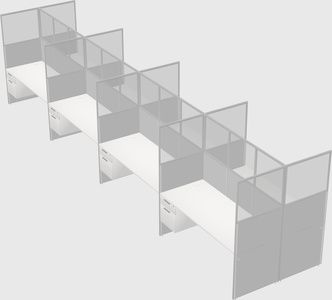 Shared rectangular cubicle