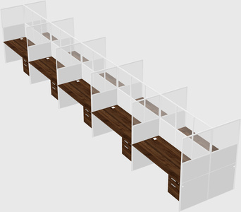 Shared rectangular cubicle