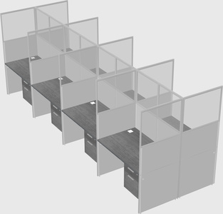 Shared rectangular cubicle