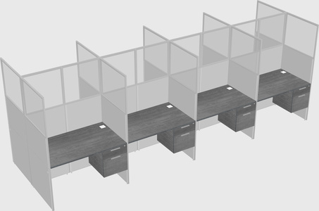 Shared rectangular cubicle