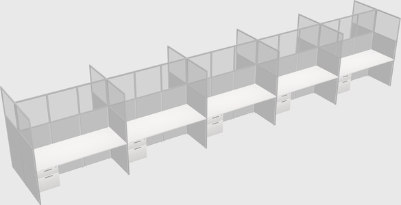 Shared rectangular cubicle