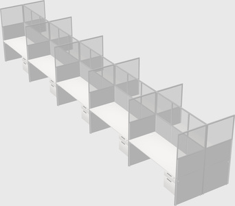 Shared rectangular cubicle