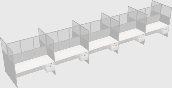 Shared rectangular cubicle