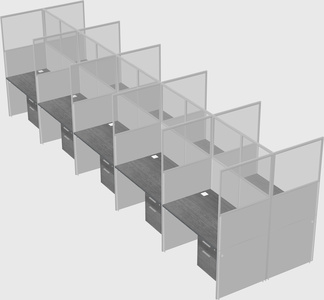 Shared rectangular cubicle