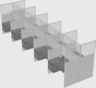 Shared rectangular cubicle