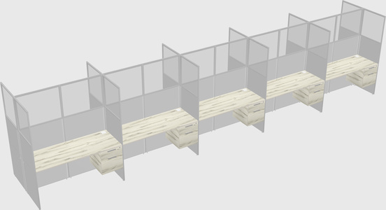 Shared rectangular cubicle