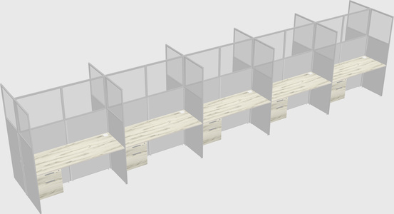 Shared rectangular cubicle