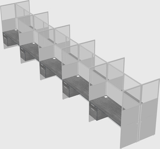 Shared rectangular cubicle