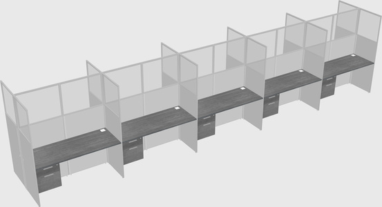 Shared rectangular cubicle