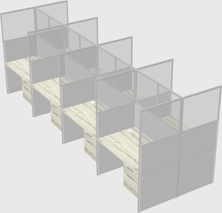 Shared rectangular cubicle
