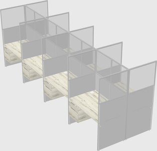 Shared rectangular cubicle