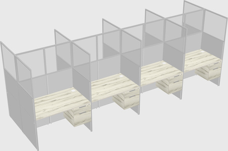 Shared rectangular cubicle