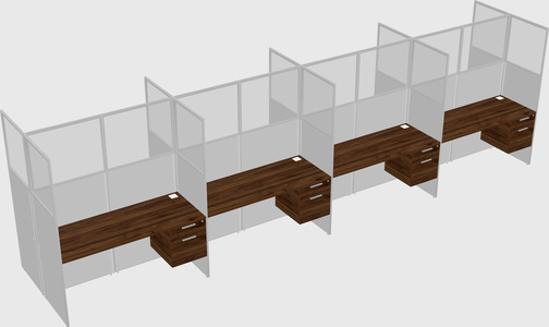 Shared rectangular cubicle