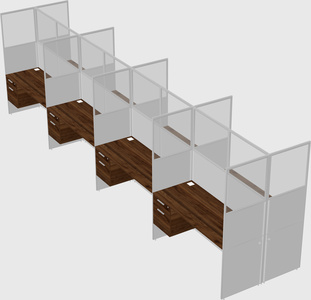 Shared rectangular cubicle