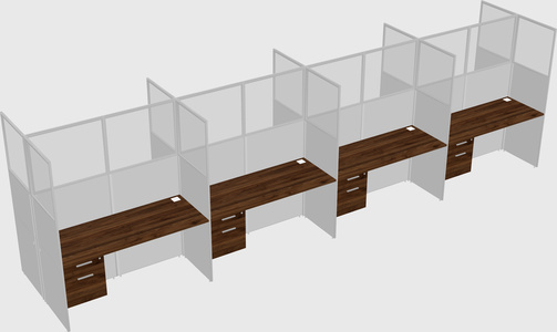 Shared rectangular cubicle
