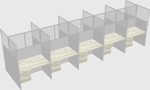 Shared rectangular cubicle