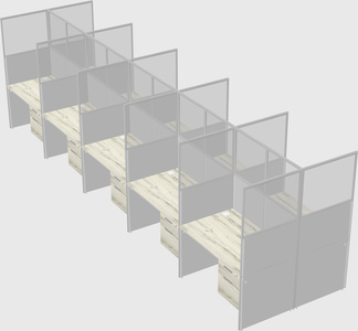 Shared rectangular cubicle
