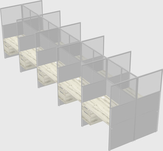 Shared rectangular cubicle
