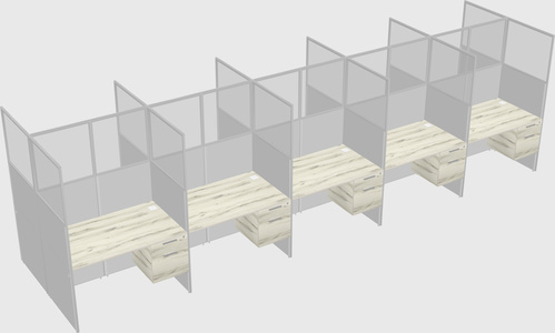 Shared rectangular cubicle