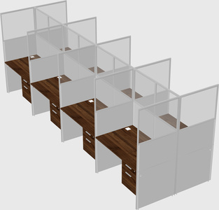 Shared rectangular cubicle