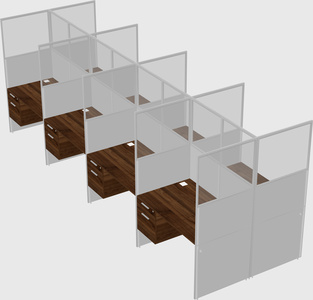 Shared rectangular cubicle