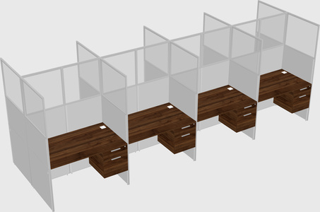 Shared rectangular cubicle