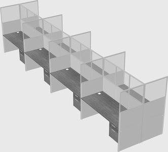 Shared rectangular cubicle