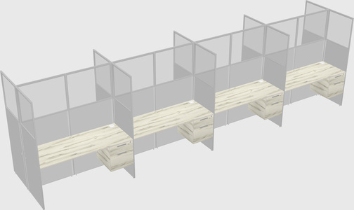 Shared rectangular cubicle