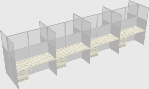 Shared rectangular cubicle