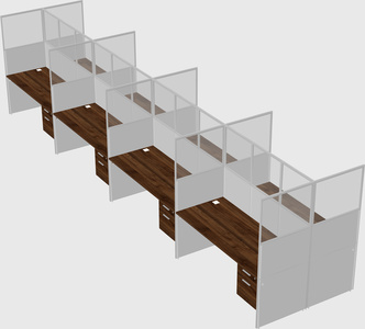 Shared rectangular cubicle