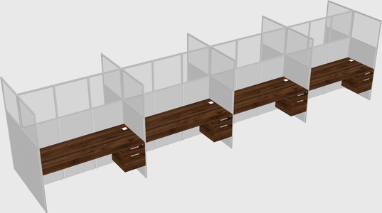 Shared rectangular cubicle