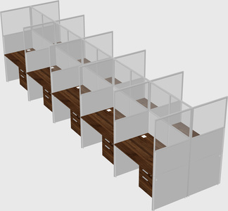 Shared rectangular cubicle