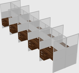 Shared rectangular cubicle