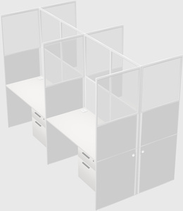 Shared rectangular cubicle