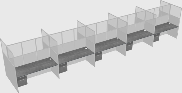 Shared rectangular cubicle