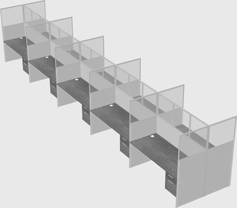 Shared rectangular cubicle
