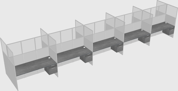 Shared rectangular cubicle