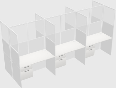 Shared rectangular cubicle