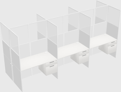 Shared rectangular cubicle