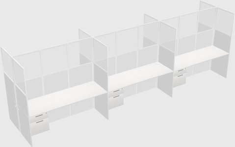 Shared rectangular cubicle