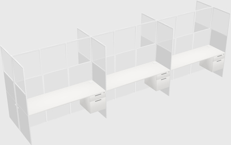 Shared rectangular cubicle